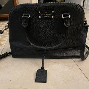 Kate Spade black pebbled leather satchel purse